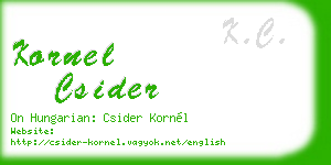 kornel csider business card